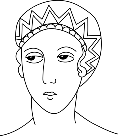 Greco Roman Coiffure Coloring Page